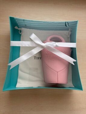 Tiffany & Co. Pastel Pink Pebbled Leather Mini Tote Bag! New In Box!